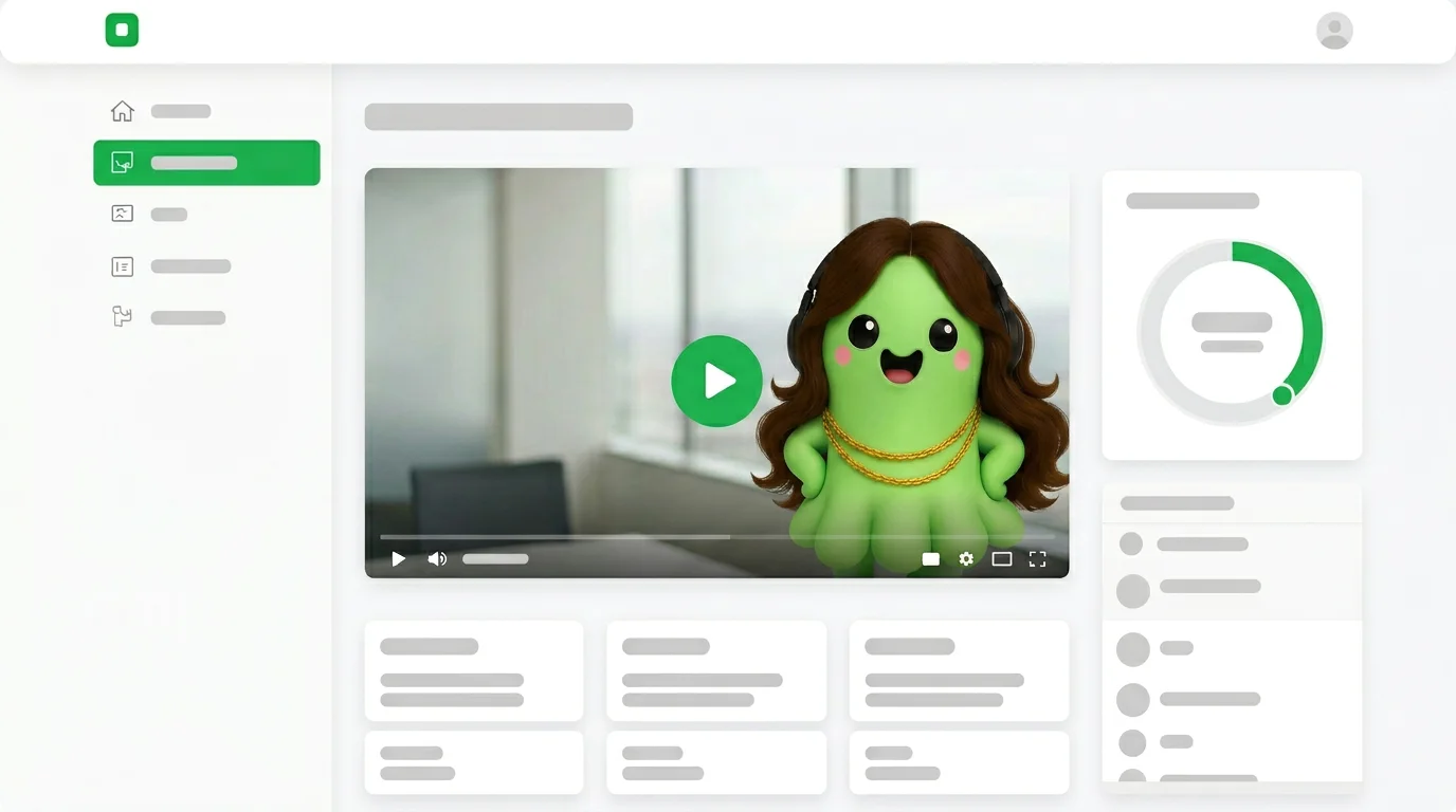 Platform page with embedded video content and motion elements for communication