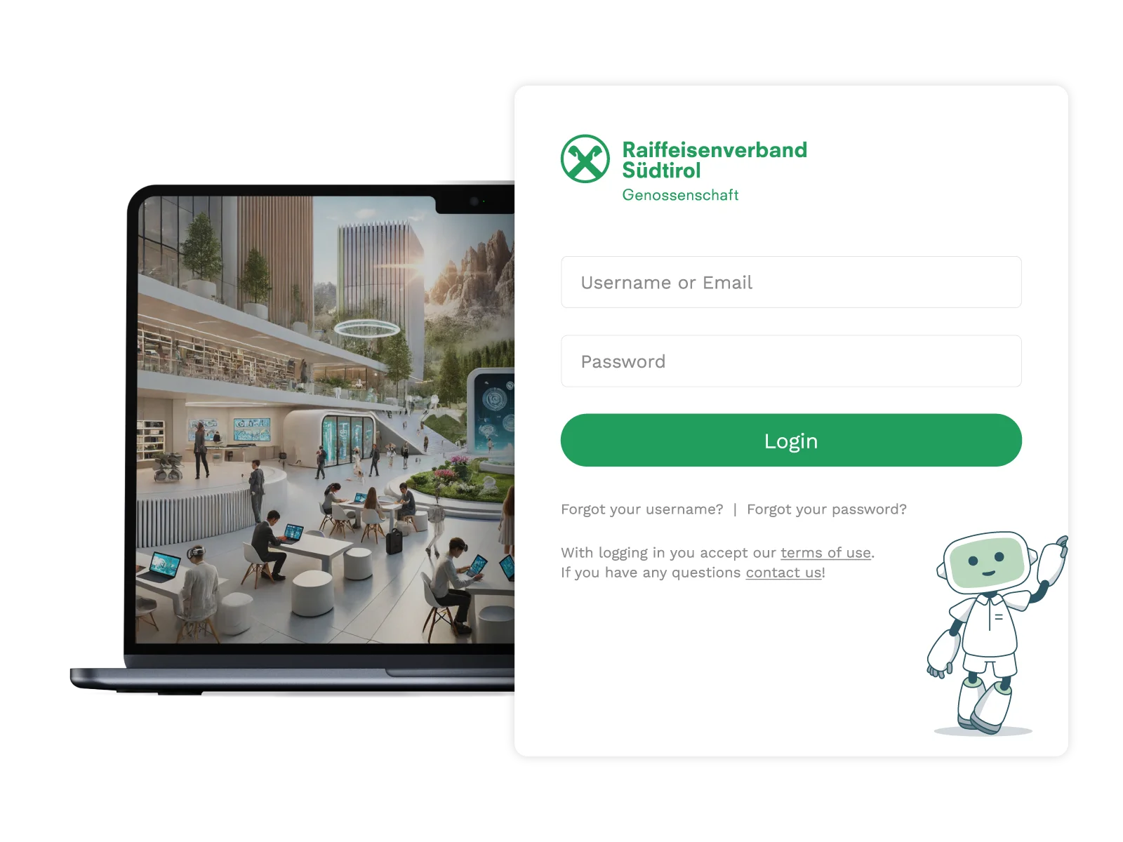 Seamless character integration in login experience