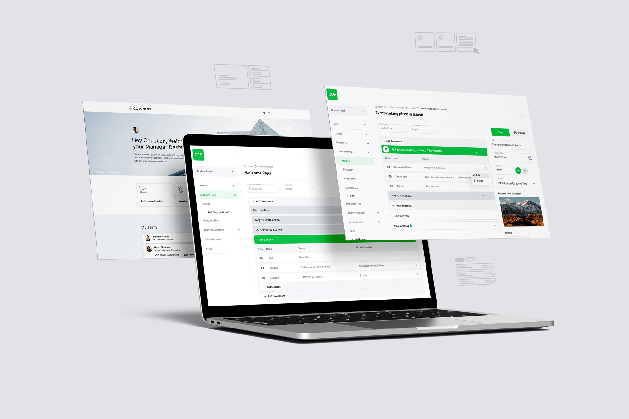 Custom learning page showing structured learning experience
