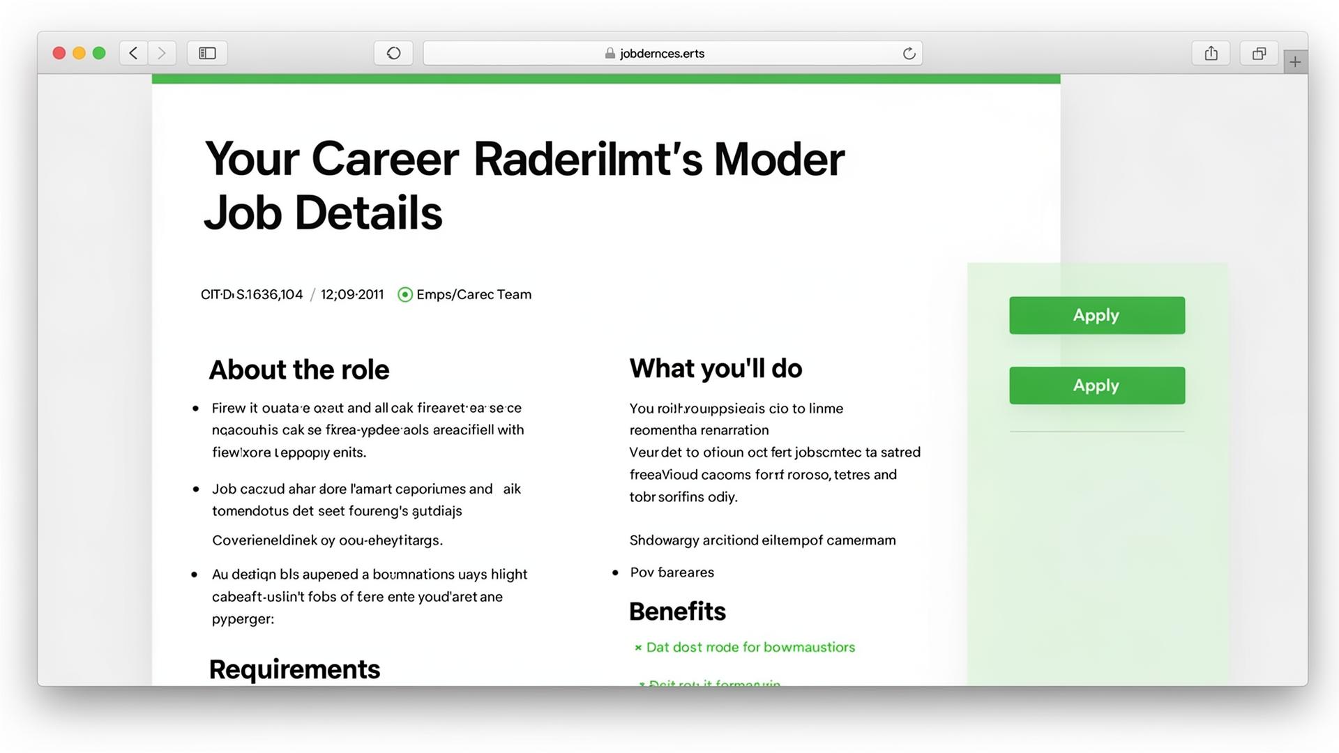 Career site job detail page