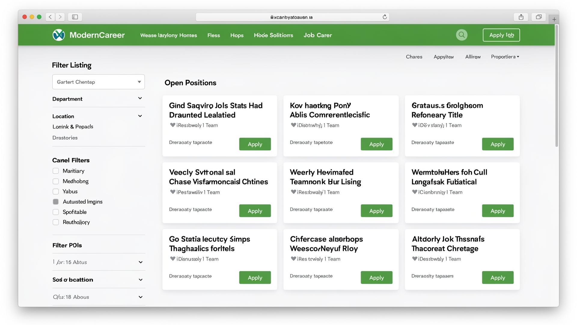 Career site job overview