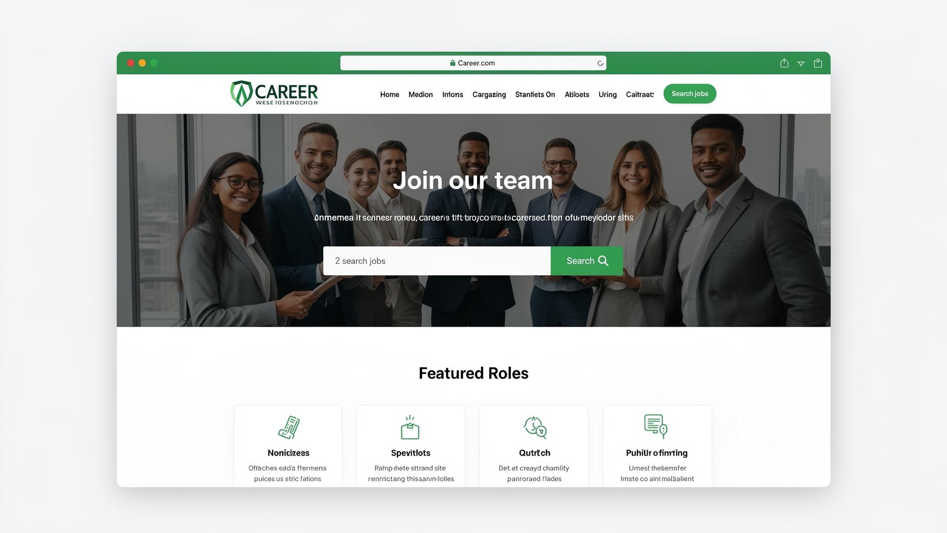 Branded career site landing page