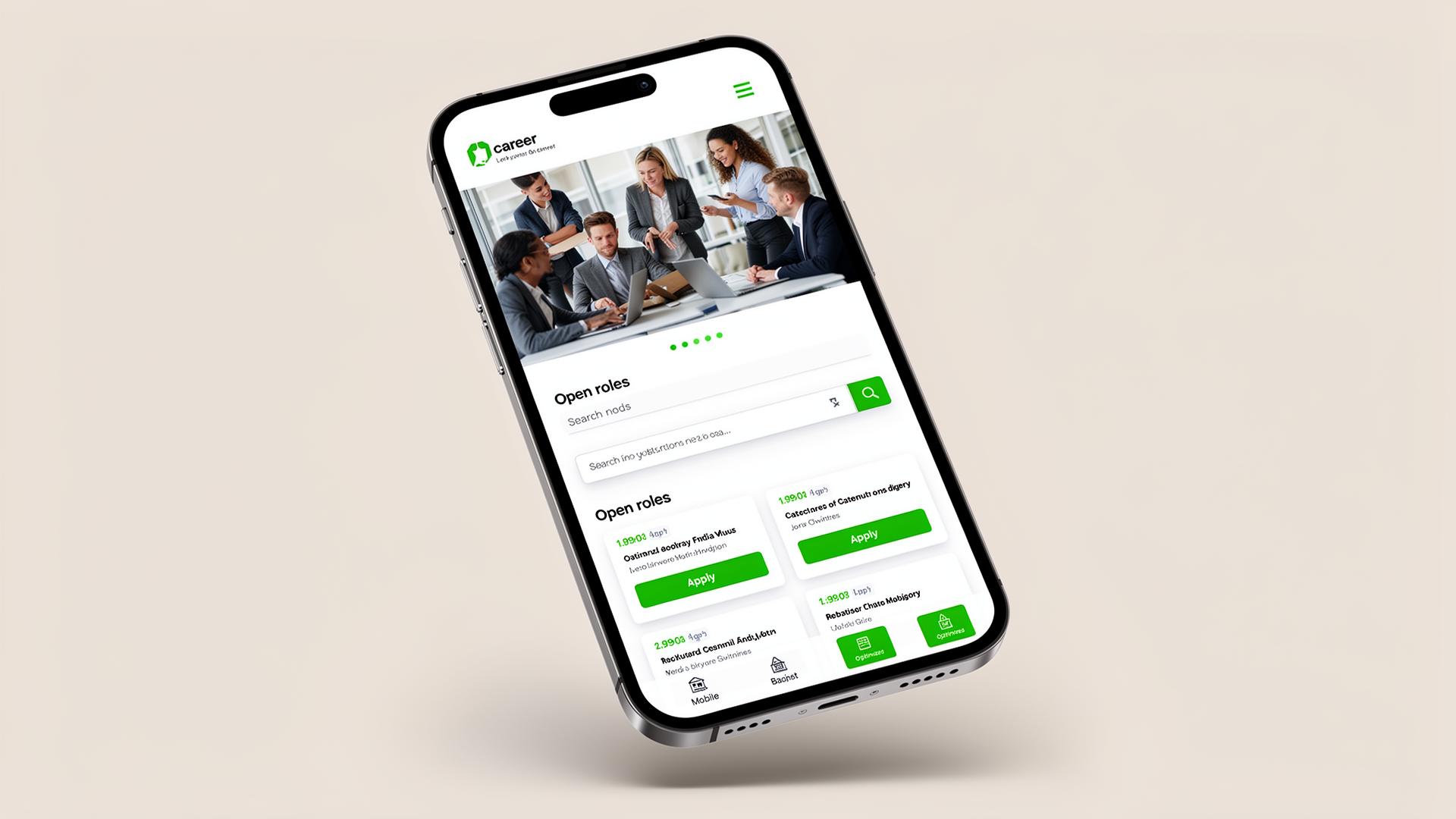 Career site mobile view
