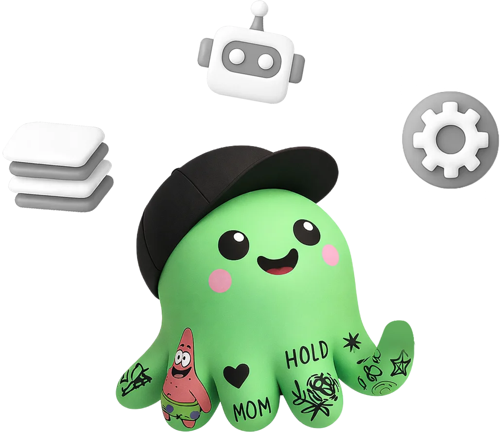 Octi illustration inviting users to explore custom HR pages