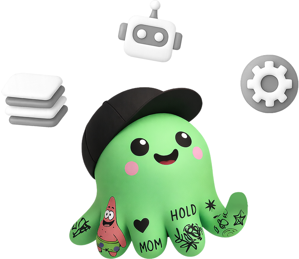 Octi illustration inviting users to explore custom HR pages