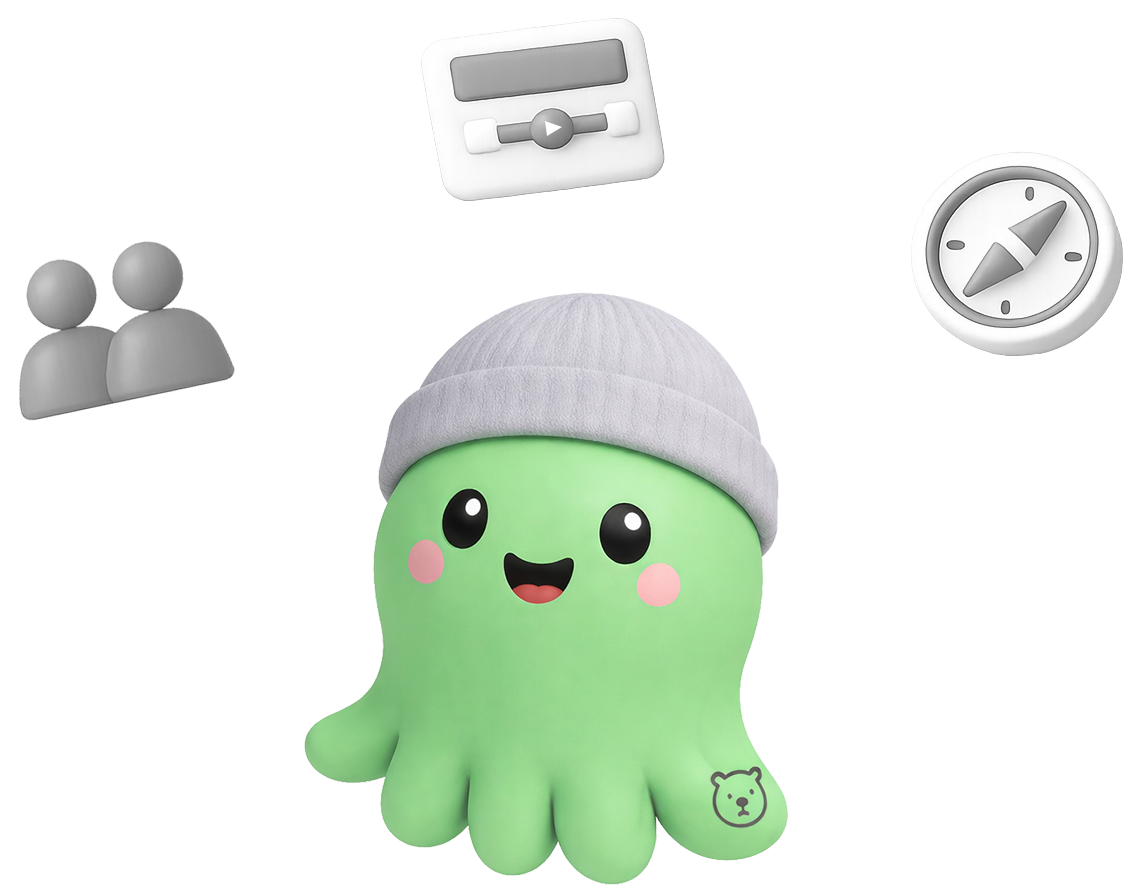 Octi illustration inviting users to explore a custom login experience