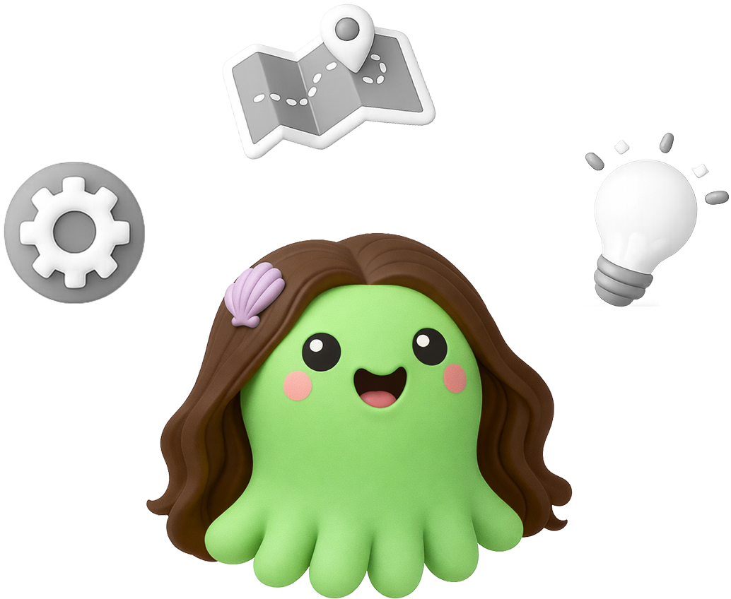 Octi character illustration inviting users to explore platform customization
