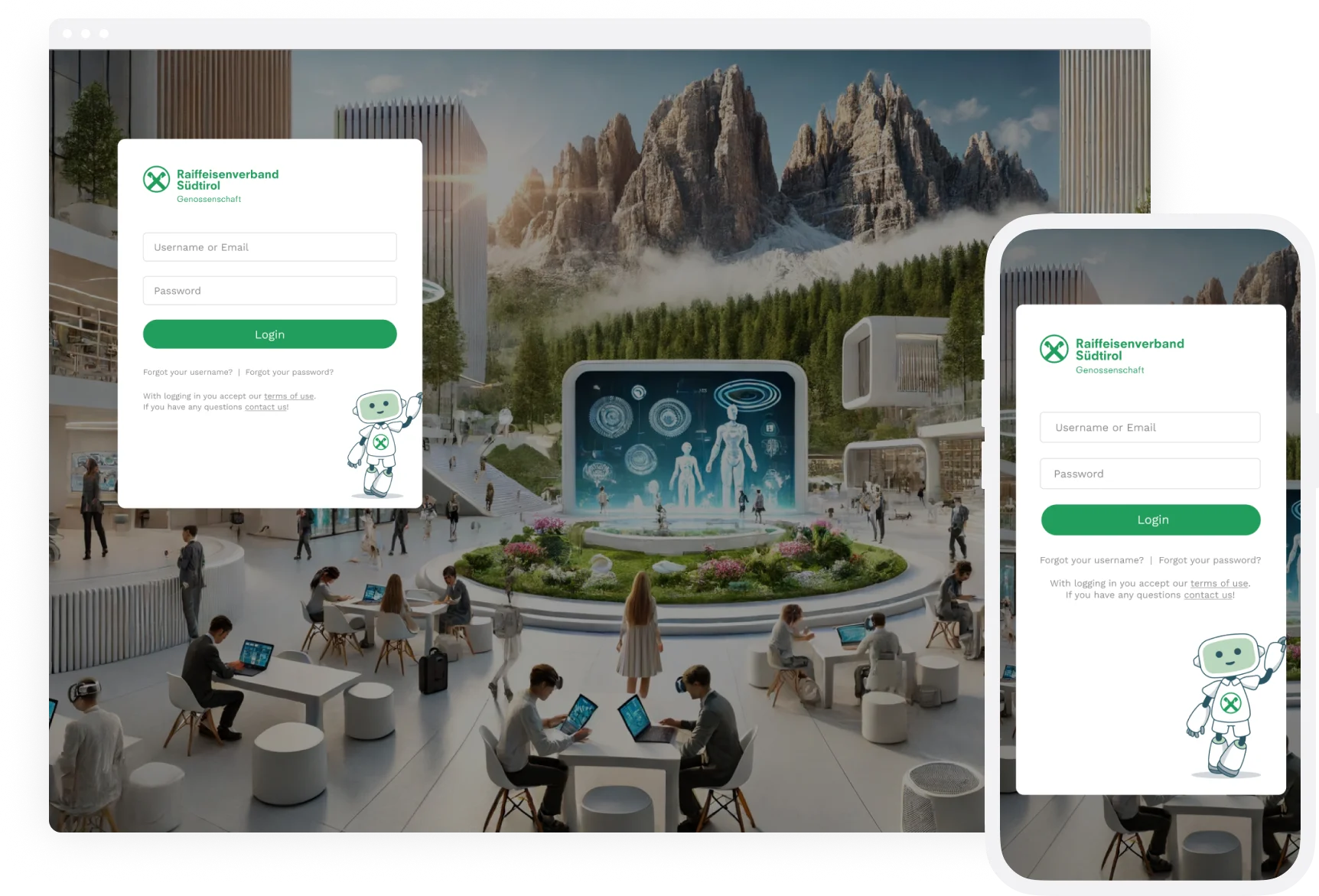 Beispiel einer gebrandeten Cornerstone Login-Seite