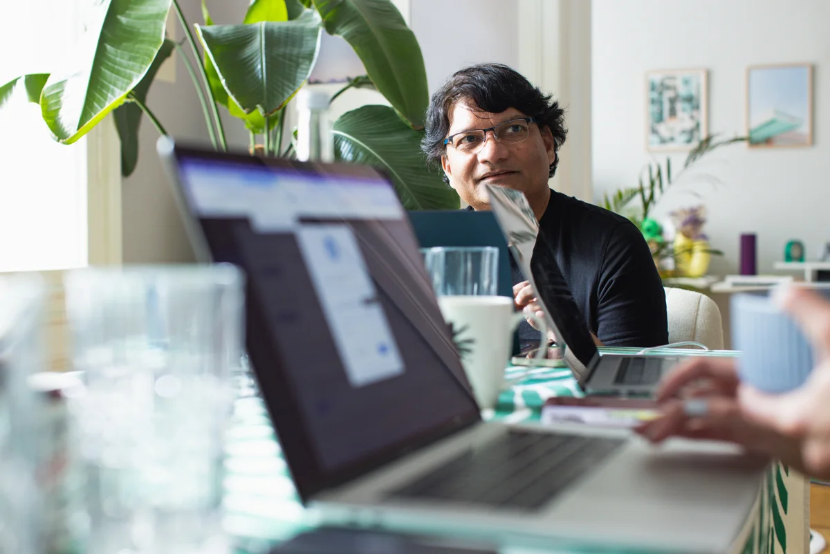 Team member deep in thought during a working session