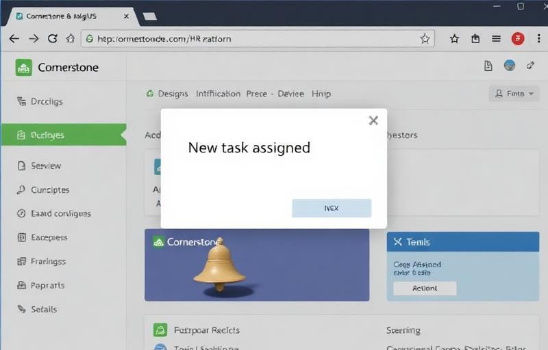 Browser notification popup from Cornerstone platform