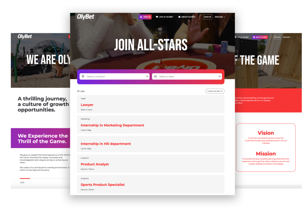 Olympic Entertainment Career Site
